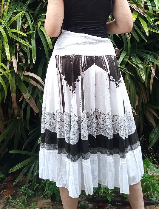 Saia étnica com crochet
