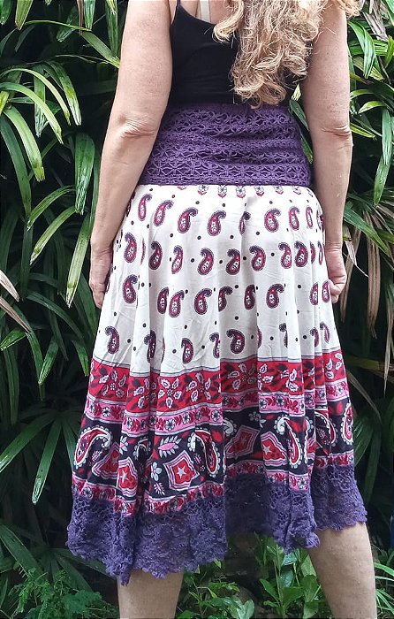 Saia étnica com crochet