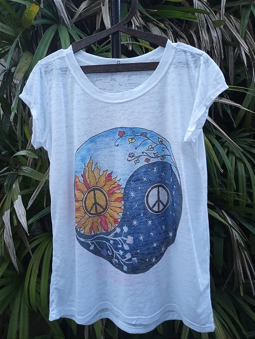 Camiseta baby look devorê malha podrinha G