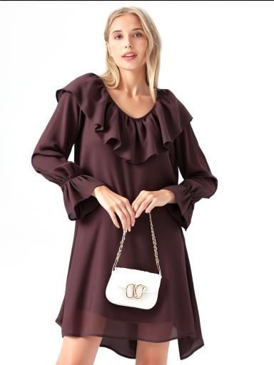 Vestido boho marrom café