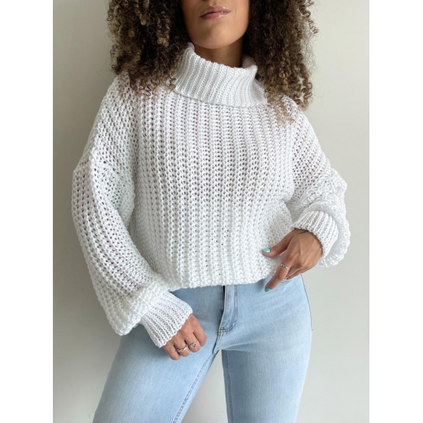 Blusa tricot manga longa pontão