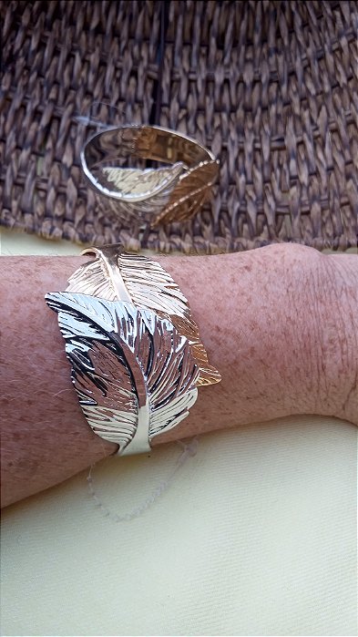 Bracelete articulado folhas