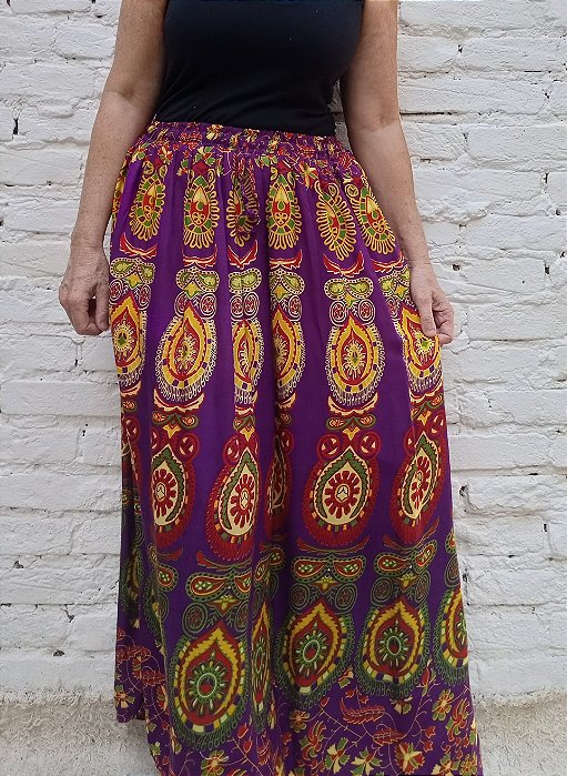 Saia indiana algodão hippie