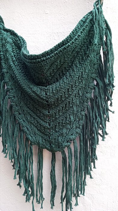 Bolsa boho franjas verde