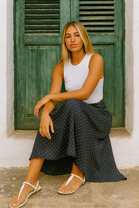 Saia longa poá tendência