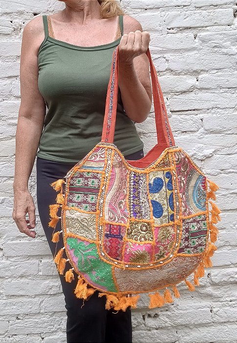Bolsa boho indiana bordada