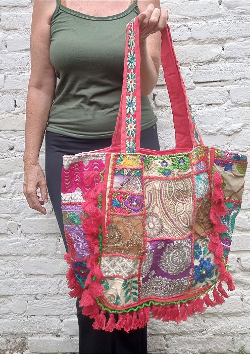 Bolsa boho indiana bordada