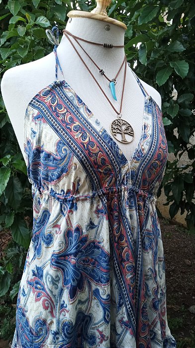 Vestido indiano lenço curto