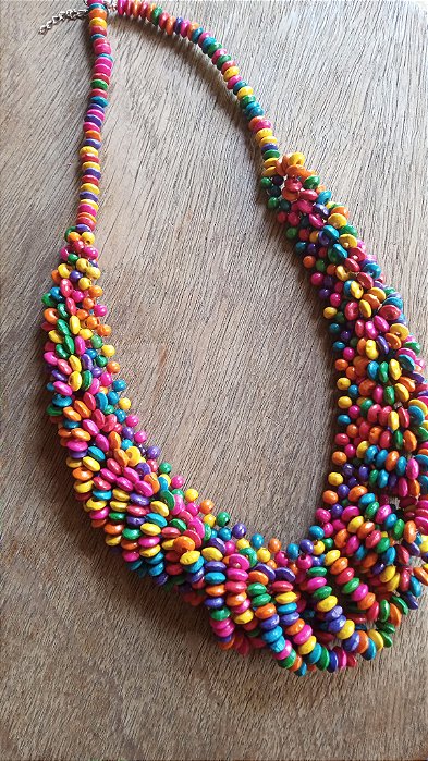 Colar chocker boho colorido