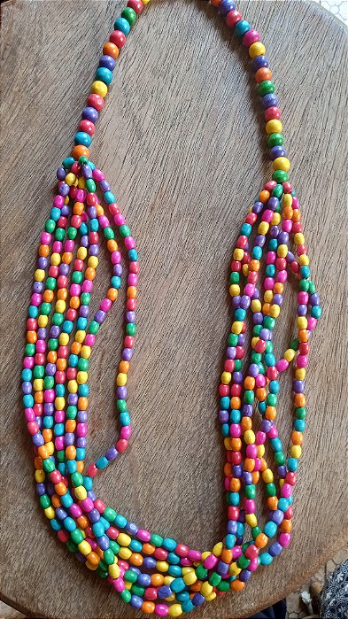 Colar longo boho colorido