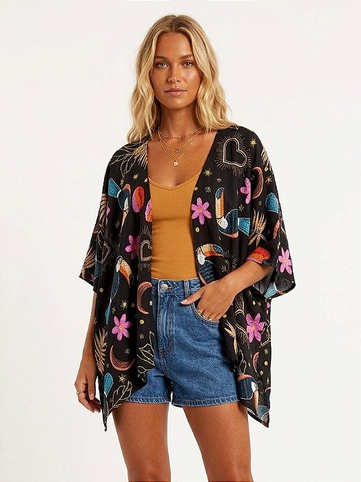 Quimono kaftan tropícal