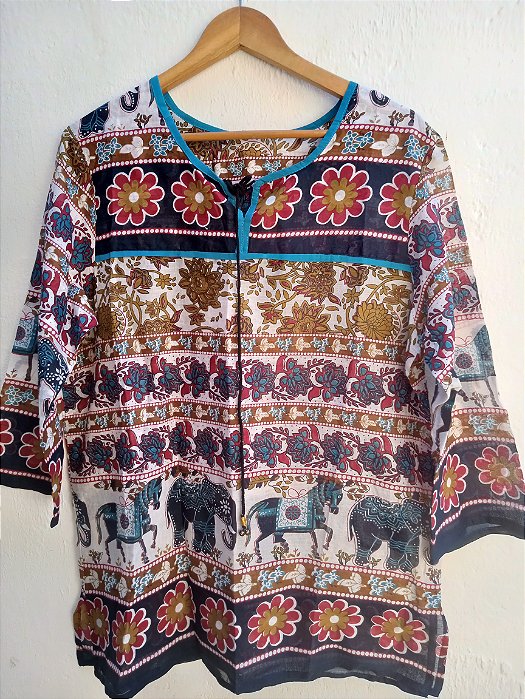 Bata maia hippie algodão