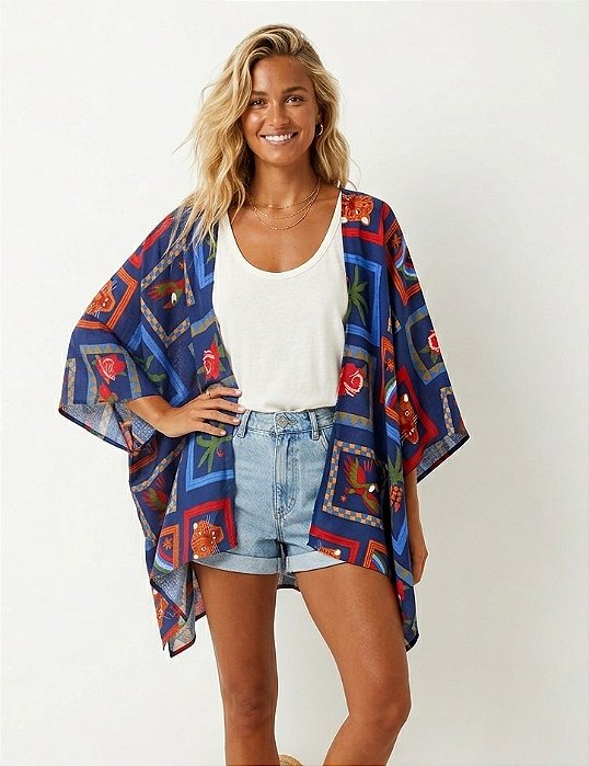 Quimono kaftan tropícal