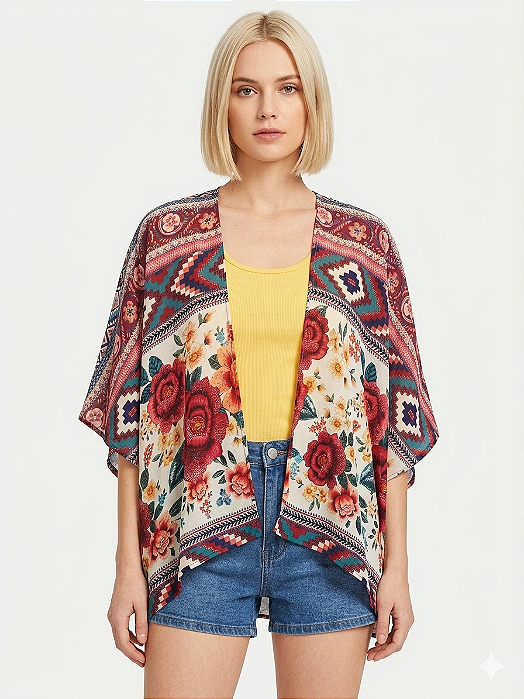 Quimono kaftan tropícal