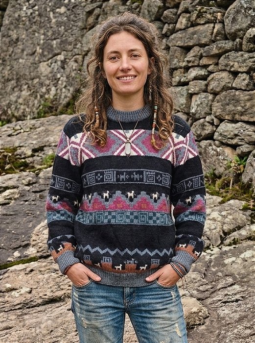 Agasalho suéter peruano unissex lhama color