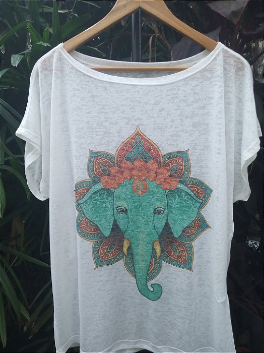 T-Shirts camiseta feminina mística yoga gato kombi filtro dos sonhos devore hippie.