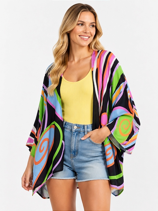 Quimono kaftan tropícal