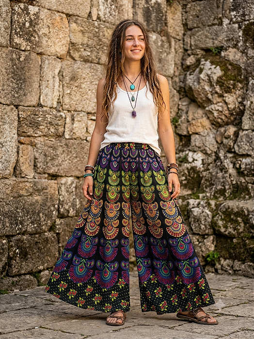 Calça pantalona mandala hippie