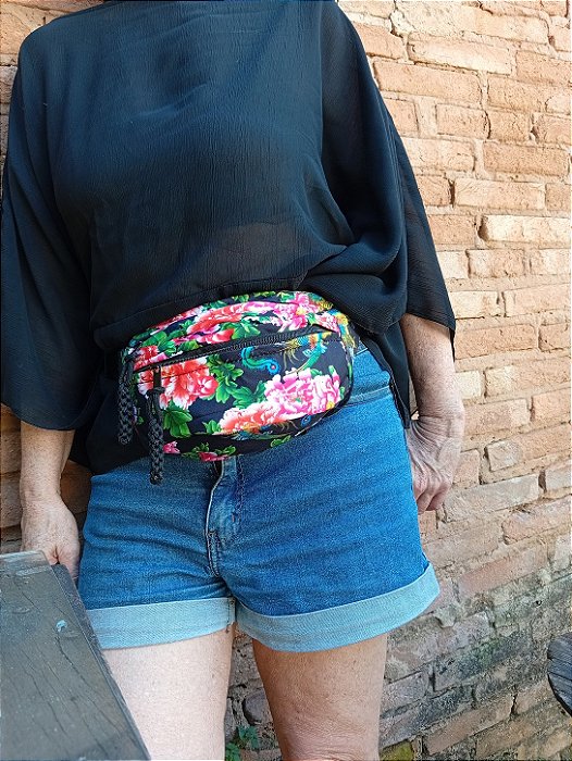 Pochete estampa tropical unissex