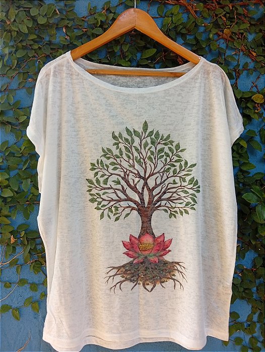 T-Shirts camiseta feminina mística yoga gato kombi filtro dos sonhos devore hippie.