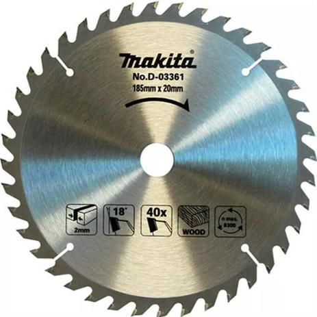 LAMINA SERRA CIRCULAR 185X20MM 40D (MADEIRA) - D-03361 - MAKITA