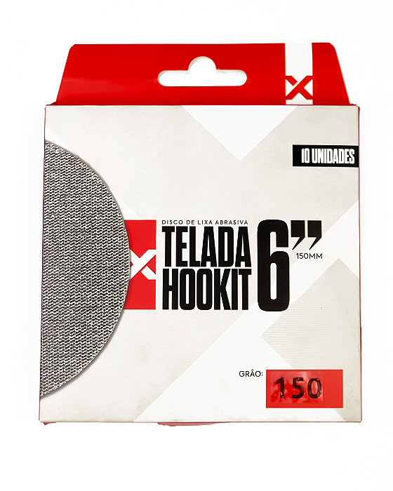 Disco de Lixa Abrasiva Telada p/ Hookit 6" 150mm - Grão 150 (10 unid) EXPERT
