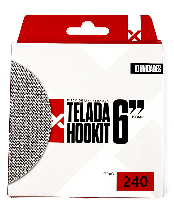 Disco de Lixa Abrasiva Telada p/ Hookit 6" 150mm - Grão 240 (10 unid) EXPERT