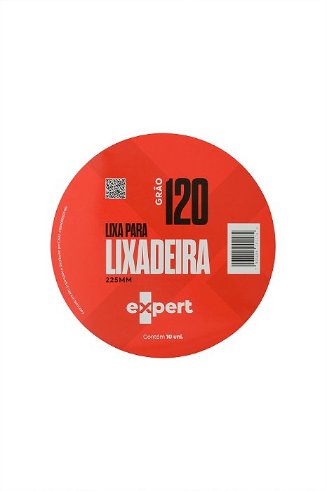Disco de Lixa p/ Lixadeira 225mm com Velcro sem Furo - Grão 120 (10 unid) EXPERT