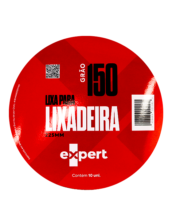Disco de Lixa p/ Lixadeira 225mm com Velcro sem Furo - Grão 150 (10 unid) EXPERT