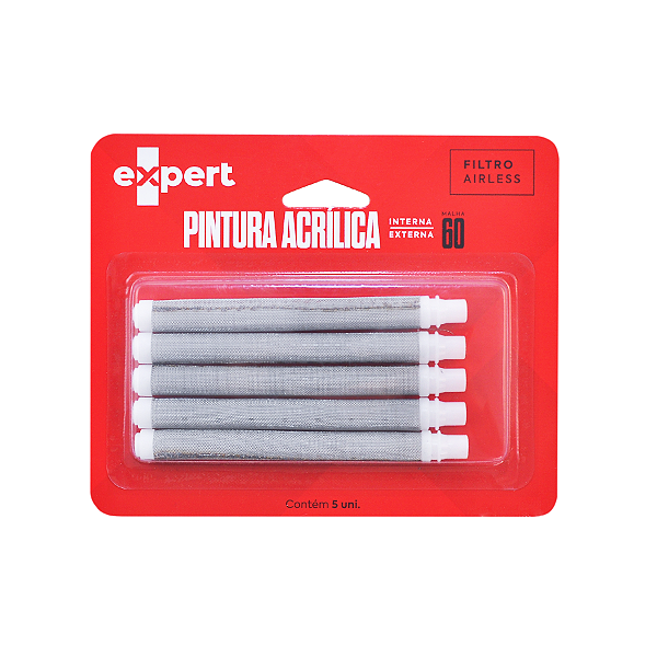 Filtro p/ Pistola Airless Pintura Acrílica Interna e Externa Malha 60 (5unid) EXPERT