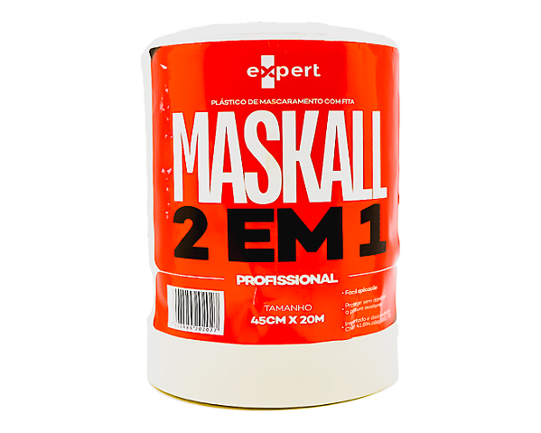 Maskall 2 em 1 - Plástico de Mascaramento c/ Fita Profissional 45cm x 20m EXPERT