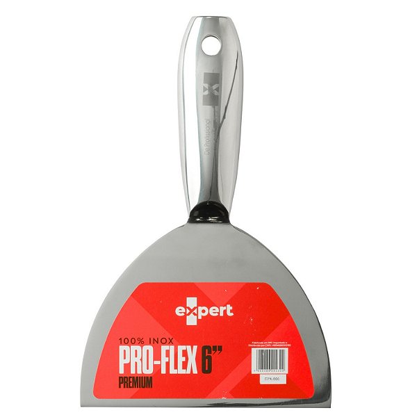 Espátula 100% Inox Pro-Flex 6" Premium EXPERT - Lâmina Flexível para Massa e Reparos