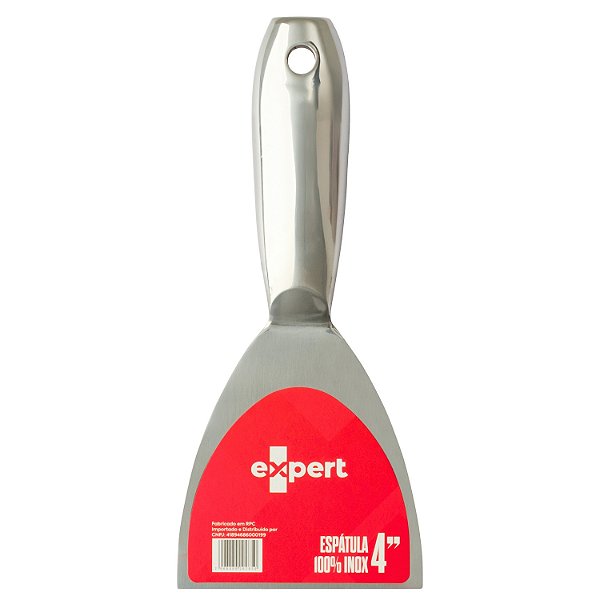 Espátula 100% Inox Pro-Flex 4" Premium EXPERT - Lâmina Flexível para Massa e Reparos