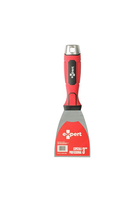 Espátula Profissional Aço Inox Flexível Cabo Emborrachado 3" Polegadas EXPERT