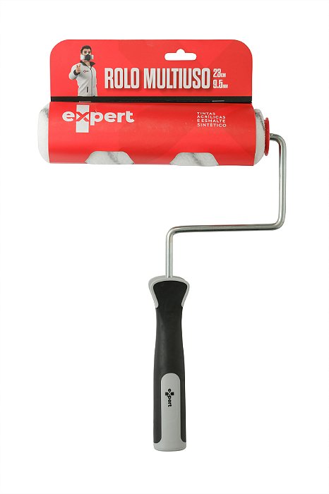 Kit Robusto - Suporte Cabo Emborrachado c/ Rosca + Rolo Multiuso 23cm Padrão 36mm EXPERT