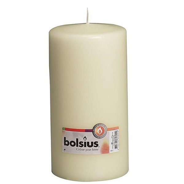 Natal - Vela Pilar Básico Marfim 20X10 cm (Velas Bolsius) - 8 Un