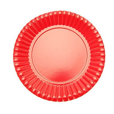 Prato Descartável Cartonado Pequeno 15cm Vermelho - 10 Un