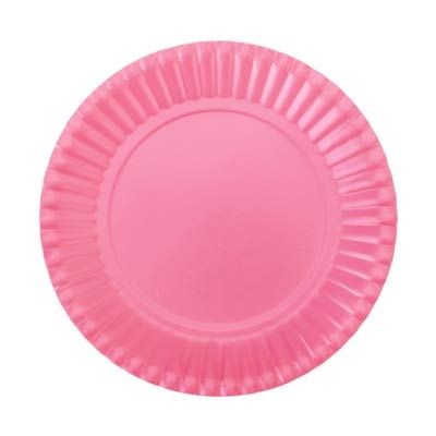 Prato Descartável Cartonado Pequeno 15cm Rosa - 10 Un