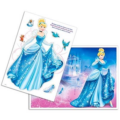 Kit Decorativo Cartonado Cinderela Luz