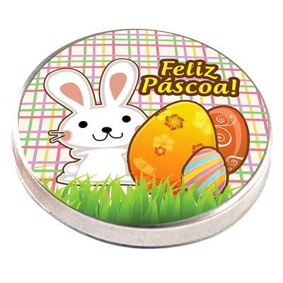 Latinha Metal 5x1 Lembrancinha Coelhinho da Páscoa XADREZ