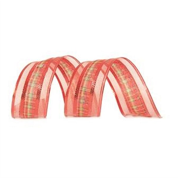 Fita Xadrez Vermelho 6,3 cm x 9,14 mts (Fitas Natalinas) - 3 Un