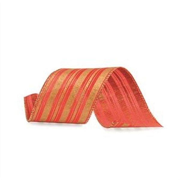 Fita Listras Glitter Vermelho e Ouro 6,3 cm x 9,14 mts (Fitas Natalinas) - 1 Un