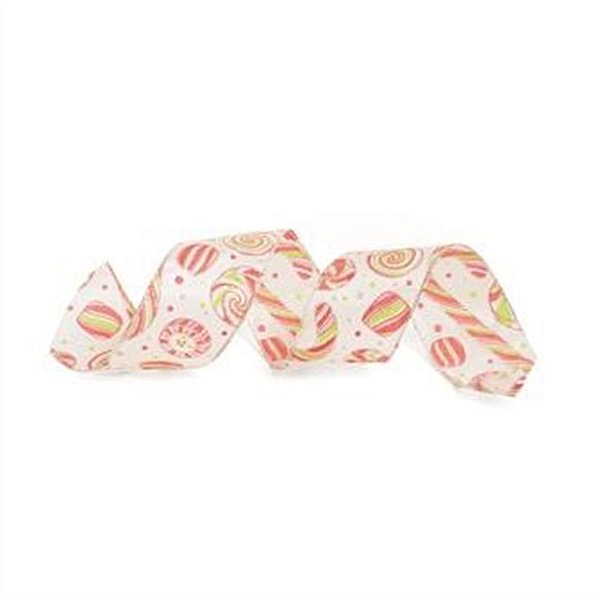 Fita com Bengala Branca 6,3 cm x 9,14 mts (Fitas Natalinas) - 3 Un