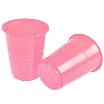 Copo Descartável Color 200ml Rosa - 50 Un
