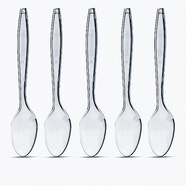 Colher Descartável Cristal - Refeição - 50 Un