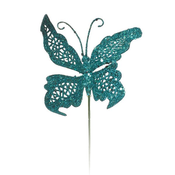 Pick Borboleta Glitter Azul 27cm (Borboletas) - 1 Un