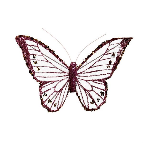 Clip Borboleta Petit Rosa Claro (Borboletas) - 6 Peças