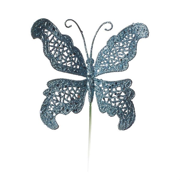 Pick Borboleta Azul Claro 27cm - 1 Un