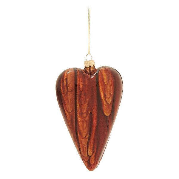 Bola de Vidro Coração Marfim 8 cm (Bolas de Vidro) - 4 Peças