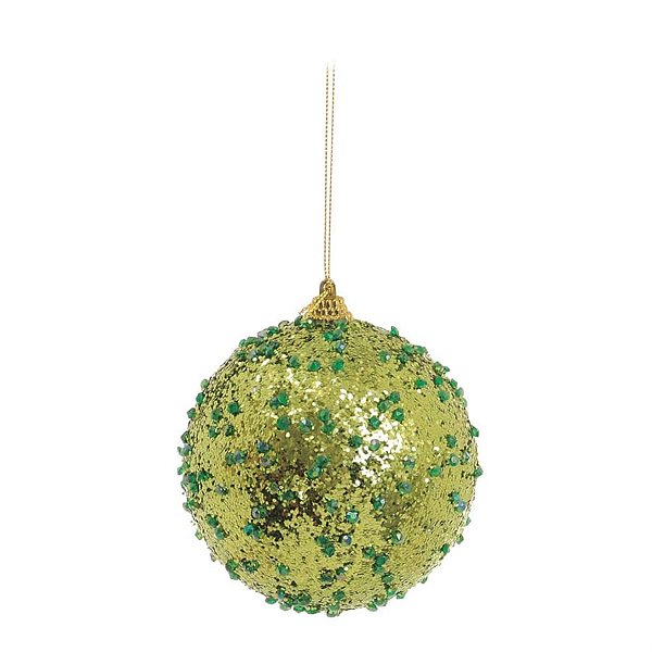 Bola com Lantejoulas Verde 10 cm (Bolas) - 6 Peças